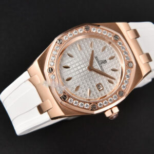 Royal Oak Offshore Ladies 67540SK RXWF Real Diamond White Rubber Strap Swiss Quartz - Image 3