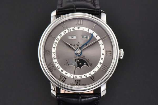 Villeret 6654 40mm Complicated Function OMF Silver Dial Black Leather Strap A6654 V3