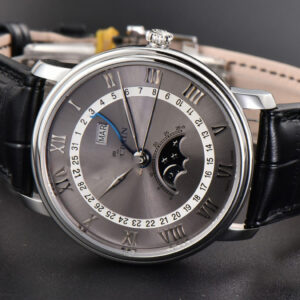 Villeret 6654 40mm Complicated Function OMF Silver Dial Black Leather Strap A6654 V3 - Image 16