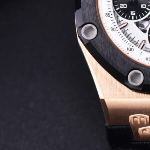 Royal Oak Offshore Ruben Barrichello II 44mm RG JF White Skeleton Dial Black Leather Strap A3126 V2 - Image 4