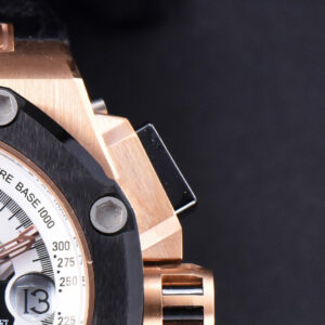 Royal Oak Offshore Ruben Barrichello II 44mm RG JF White Skeleton Dial Black Leather Strap A3126 V2 - Image 5