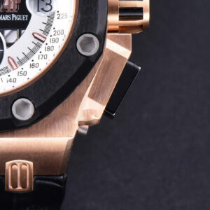Royal Oak Offshore Ruben Barrichello II 44mm RG JF White Skeleton Dial Black Leather Strap A3126 V2 - Image 3
