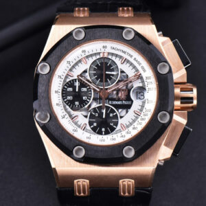 Royal Oak Offshore Ruben Barrichello II 44mm RG JF White Skeleton Dial Black Leather Strap A3126 V2