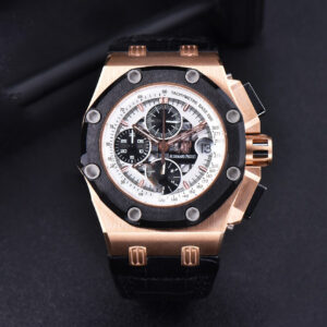 Royal Oak Offshore Ruben Barrichello II 44mm RG JF White Skeleton Dial Black Leather Strap A3126 V2 - Image 7