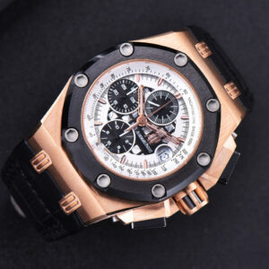 Royal Oak Offshore Ruben Barrichello II 44mm RG JF White Skeleton Dial Black Leather Strap A3126 V2 - Image 8