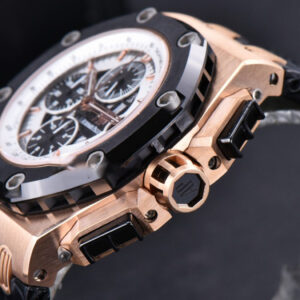 Royal Oak Offshore Ruben Barrichello II 44mm RG JF White Skeleton Dial Black Leather Strap A3126 V2 - Image 15