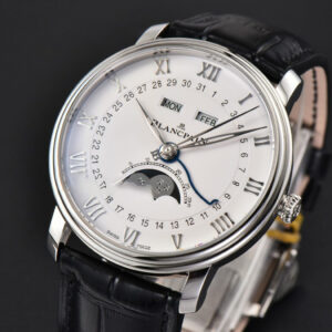 Villeret 6654 40mm Complicated Function OMF White Dial Black Leather Strap A6654 V3 - Image 19