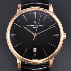 Patrimony Date 40mm RG ZF Black Dial Black Leather Strap MIYOTA 9015