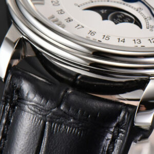 Villeret 6654 40mm Complicated Function OMF White Dial Black Leather Strap A6654 V3 - Image 24