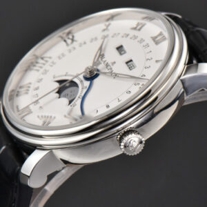 Villeret 6654 40mm Complicated Function OMF White Dial Black Leather Strap A6654 V3 - Image 25