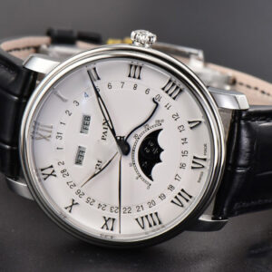Villeret 6654 40mm Complicated Function OMF White Dial Black Leather Strap A6654 V3 - Image 27