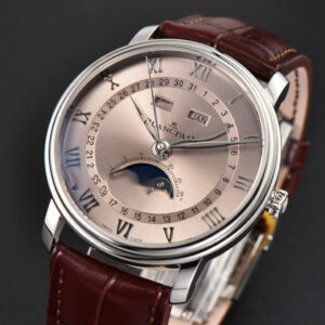 Villeret 6654 40mm Complicated Function OMF RG Dial Brown Leather Strap A6654 V3 - Image 12