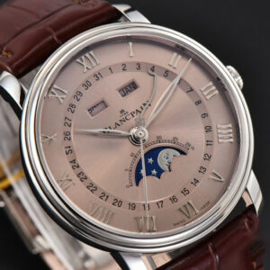 Villeret 6654 40mm Complicated Function OMF RG Dial Brown Leather Strap A6654 V3 - Image 19