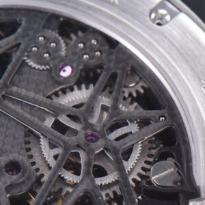 Excalibur Sports Tourbillon Titanium JBF 46MM Skeleton Dial Black Crown Red Rubber Strap - Image 3