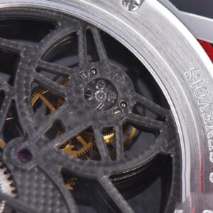 Excalibur Sports Tourbillon Titanium JBF 46MM Skeleton Dial Black Crown Red Rubber Strap - Image 4