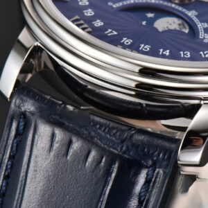 Villeret 6654 40mm Complicated Function OMF Blue Dial Black Leather Strap A6654 V3 - Image 13