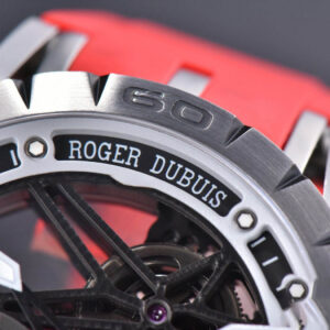 Excalibur Sports Tourbillon Titanium JBF 46MM Skeleton Dial Black Crown Red Rubber Strap - Image 8