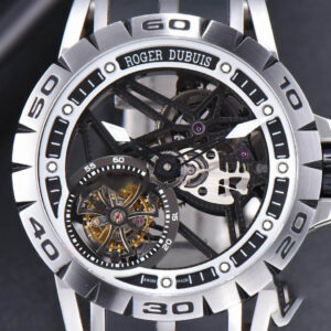 Excalibur Sports Tourbillon Titanium JBF 46MM Skeleton Dial Black Crown Black Rubber Strap
