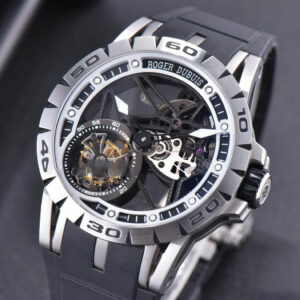 Excalibur Sports Tourbillon Titanium JBF 46MM Skeleton Dial Black Crown Black Rubber Strap - Image 4