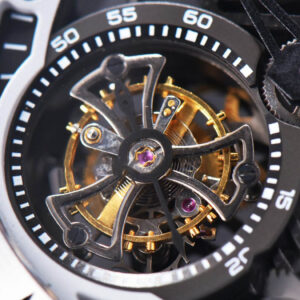 Excalibur Sports Tourbillon Titanium JBF 46MM Skeleton Dial Black Crown Black Rubber Strap - Image 6
