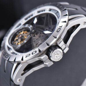 Excalibur Sports Tourbillon Titanium JBF 46MM Skeleton Dial Black Crown Black Rubber Strap - Image 10