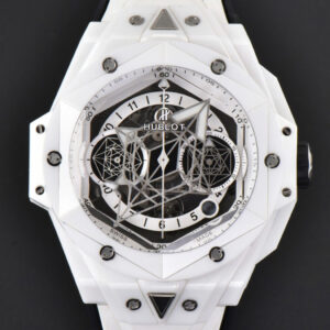 Big Bang Sang Bleu II 45mm ZF White Ceramic Skeleton Dial White Rubber Strap A1240
