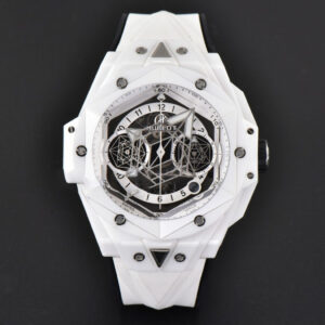 Big Bang Sang Bleu II 45mm ZF White Ceramic Skeleton Dial White Rubber Strap A1240 - Image 12