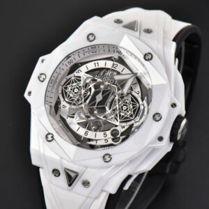 Big Bang Sang Bleu II 45mm ZF White Ceramic Skeleton Dial White Rubber Strap A1240 - Image 13