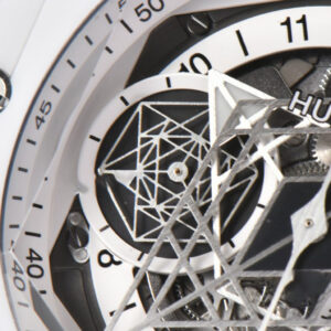 Big Bang Sang Bleu II 45mm ZF White Ceramic Skeleton Dial White Rubber Strap A1240 - Image 15