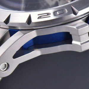 Excalibur Sports Tourbillon Titanium JBF 46MM Skeleton Dial Blue Crown White Rubber Strap - Image 4