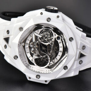 Big Bang Sang Bleu II 45mm ZF White Ceramic Skeleton Dial White Rubber Strap A1240 - Image 21