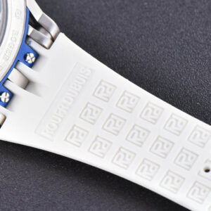 Excalibur Sports Tourbillon Titanium JBF 46MM Skeleton Dial Blue Crown White Rubber Strap - Image 10