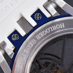 Excalibur Sports Tourbillon Titanium JBF 46MM Skeleton Dial Blue Crown White Rubber Strap - Image 13