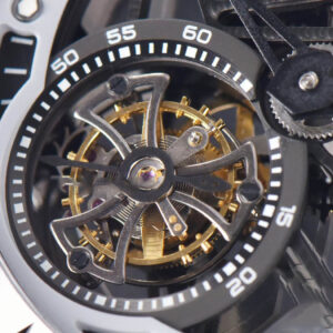 Excalibur Sports Tourbillon Titanium JBF 46MM Skeleton Dial Black Crown White Rubber Strap - Image 6