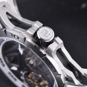 Excalibur Sports Tourbillon Titanium JBF 46MM Skeleton Dial Black Crown White Rubber Strap - Image 11