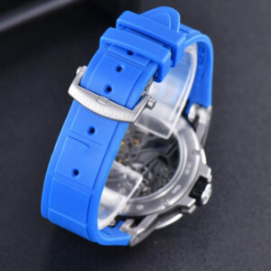 Excalibur Sports Tourbillon Titanium JBF 46MM Skeleton Dial Black Crown Blue Rubber Strap - Image 7