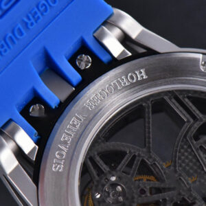 Excalibur Sports Tourbillon Titanium JBF 46MM Skeleton Dial Black Crown Blue Rubber Strap - Image 12