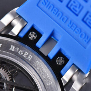 Excalibur Sports Tourbillon Titanium JBF 46MM Skeleton Dial Black Crown Blue Rubber Strap - Image 14