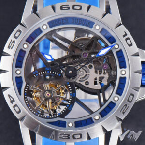 Excalibur Sports Tourbillon Titanium JBF 46MM Skeleton Dial Blue Crown Blue Rubber Strap
