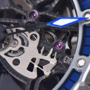 Excalibur Sports Tourbillon Titanium JBF 46MM Skeleton Dial Blue Crown Blue Rubber Strap - Image 9