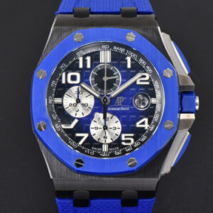 Royal Oak Offshore 26405 44mm RSF Ceramic Blue Dial Silver Subdial Blue Rubber Strap A3126