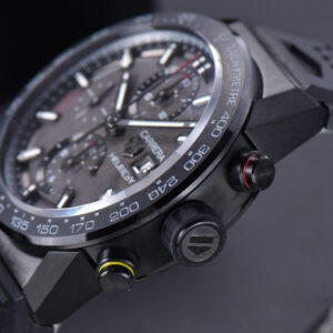 Calibre Heuer 01 Chrono XF 43MM PVD Gray Dial Black Rubber Strap A1887 - Image 6