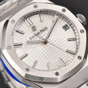 Royal Oak 15500 41mm ZF White Textured Dial SS Bracelet A4302 Super Clone - Image 5