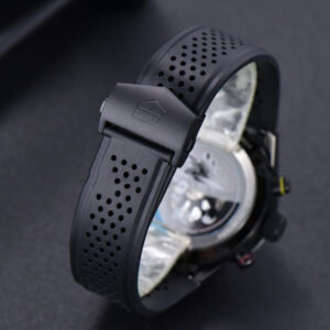 Calibre Heuer 01 Chrono XF 43MM PVD Gray Dial Black Rubber Strap A1887 - Image 10