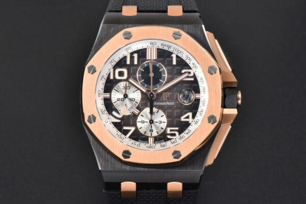 Royal Oak Offshore 26405 44mm RSF RG Gray Dial Silver Subdial Black Rubber Strap A3126