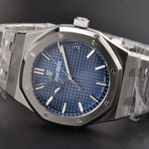 Royal Oak 15500 41mm ZF Blue Textured Dial SS Bracelet A4302 Super Clone - Image 4