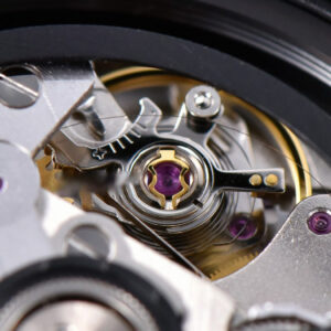 Calibre Heuer 01 Chrono XF 45MM PVD Skeleton Black Dial Red Hand Black Rubber Strap A1887 - Image 4