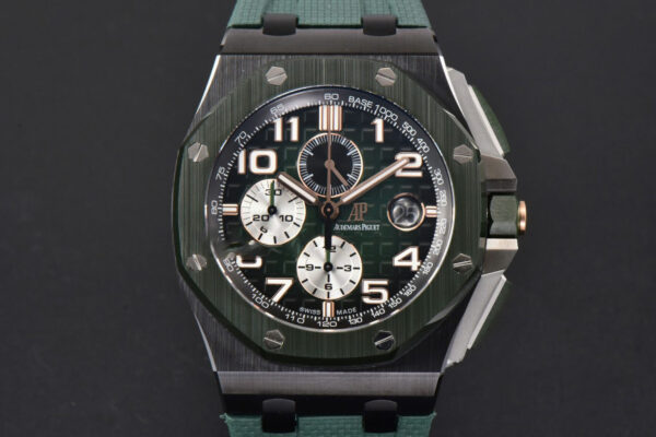 Royal Oak Offshore 26405 44mm RSF Green Dial Silver Subdial Green Rubber Strap A3126
