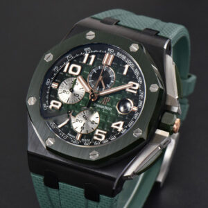 Royal Oak Offshore 26405 44mm RSF Green Dial Silver Subdial Green Rubber Strap A3126 - Image 3