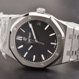 Royal Oak 15500 41mm ZF Black Textured Dial SS Bracelet A4302 Super Clone - Image 6